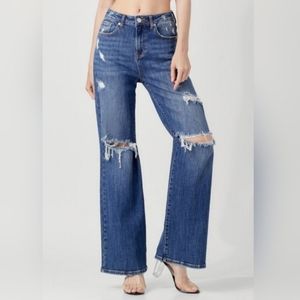Risen Wide Leg Jeans